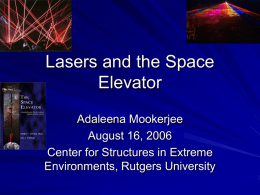 Lasers and the Space Elevator