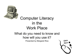 Computer Literacy in the WorkPlace