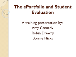 The ePortfolio and Student Evaluation