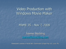 Creating Photo Movie using Windows Movie Maker