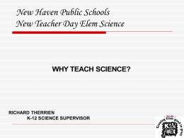 PowerPoint Presentation - NHPS new teacher elem science 2008