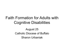 Faith Formation for Adults with Cognitive Disabilities