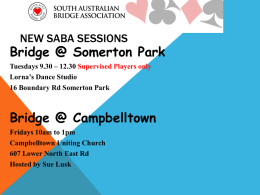 Coming Events in April - South Australian Bridge Association