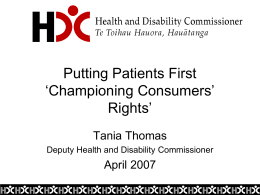 Putting Patients First, championing consumers' rights