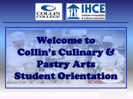 Welcome to CCCC’s Culinary Arts Student Orientation