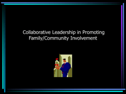 Leadership in Promoting Family/Community Involvement