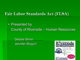 Fair Labor Standards Act (FLSA) - Auditor