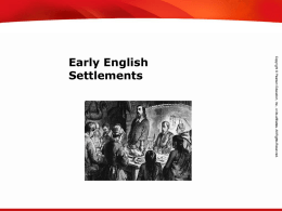 The First English Settlements