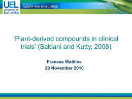 Plant-derived compounds in clinical trials (Saklani and