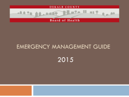 Emergency Management Guide - DeKalb County Board of Health