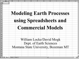 Teaching Earth Sciences through Spreadsheet Modeling