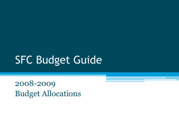 SFC Budget Guide - Oberlin College