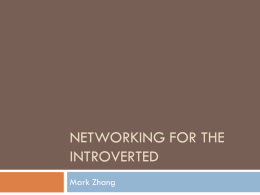 Networking for the Introverted