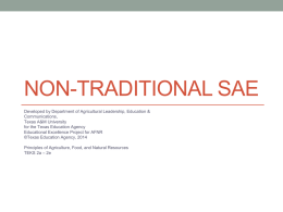 Non-Traditional SAE