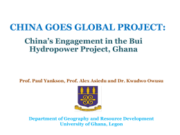 CHINA GOES GLOBAL PROJECT: