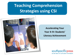 Teaching Comprehension Strategies