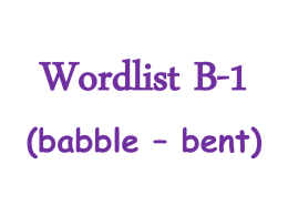 Wordlist B-2