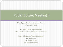 Public Budget Meeting - Little Egg Harbor Township School