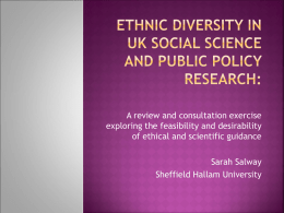 Ethnic diversity in UK social science and public policy