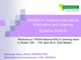 ASARECA Association for Strengthening Agricultural