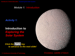 Introduction to Exploring the Solar System