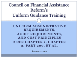 Council on Financial Assistance Reform