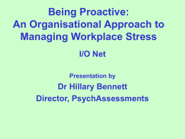 Organisational stress management