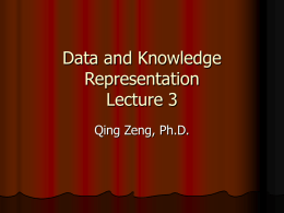 Data and Knowledge Representation Lecture 3