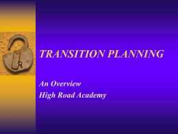 TRANSITION PLANNING - SESI Specialized Education Services