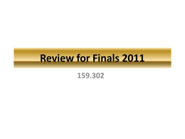 Review for Finals 2009