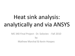 Heat sink analysis analytically and via ANSYS