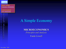 A Simple Economy - The Subjective Approach to Inequality