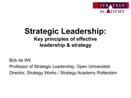 Strategic Leadership: Key principles of effective