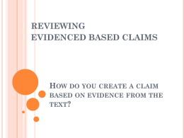 How do you create a claim based on evidence from the text?