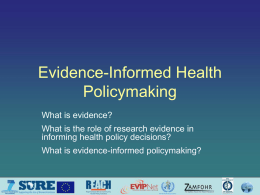 Evidence-Informed Health Policymaking