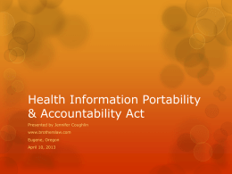 Health Information Portability & Accountability Act