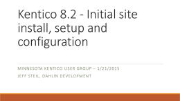 Kentico - Initial site install, setup and configuration