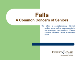 Falls A Common Concern of Seniors