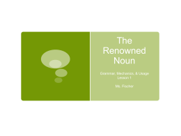 The Renowned Noun
