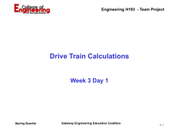 ENG H193 - Drive Train Calculations
