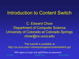 Content Processing C. Edward Chow Department of Computer