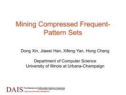 Mining Compressed Frequent - Pattern Sets