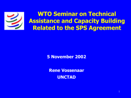 WTO Seminar on Technical Assistance and Capacity Building