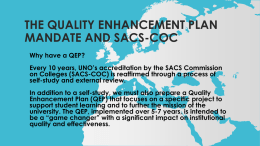 THE Quality enhancement plan mandate and sacs-