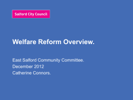 10 December 2012 Welfare Reform meeting, Welfare