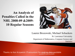 An analysis of penalty biases called in the NHL during the