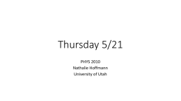 Thursday 5/21 - University of Utah