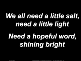 Salt and Light - Worship Lyrics