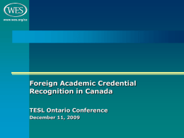 2009 TESL Ontario Conference