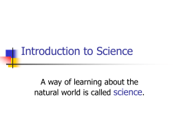 Introduction to Science - St. Clairsville High School